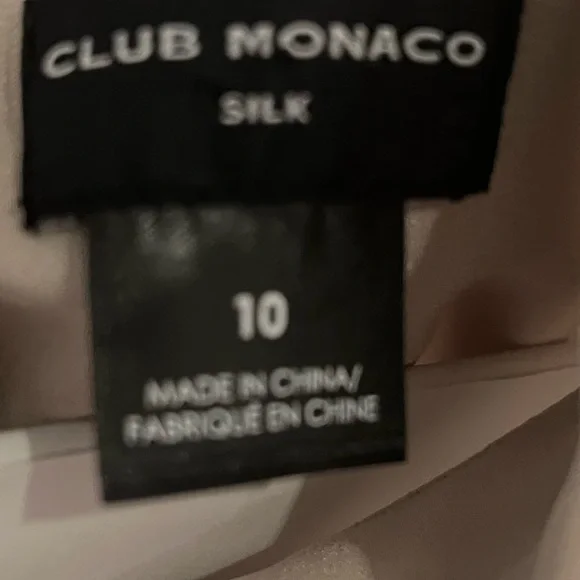 Club Monaco Beige Long Sleeve silk Dress size 10 worn once - Picture 6 of 6